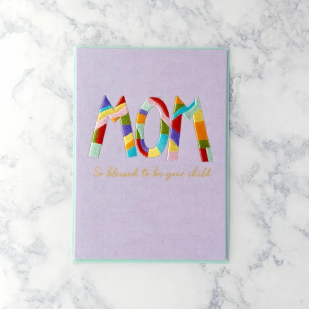 🆕Papyrus Embroidered “Mom” Mother’s Day Greeting Card